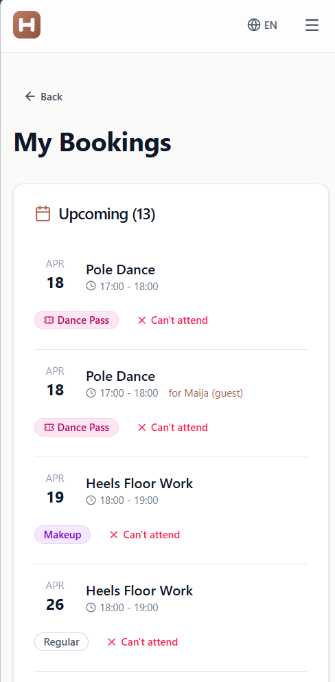 My Bookings